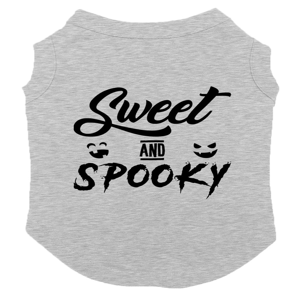 Sweet & Spooky - Halloween Adorable Dog Shirt (Light Gray, 2X-Large)