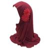 ALEDLE-LIFE Kids Girls Crystal Flower Muslim Khimar Hijab Headscarf Elastic Beanie Arab Scarf Shawls Islamic Turban Cap view 1