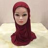 ALEDLE-LIFE Kids Girls Crystal Flower Muslim Khimar Hijab Headscarf Elastic Beanie Arab Scarf Shawls Islamic Turban Cap view 2