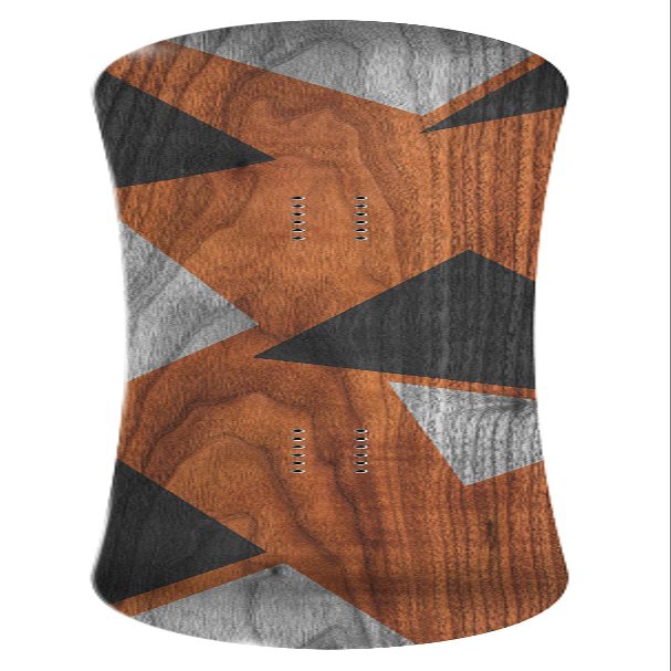 Snowboard Wrap 362 - Wood Geometric Shapes Snowboard Graphic Decal - Includes Application Squeegee - 14 inch x 65 inch fits Most Snowboards -
