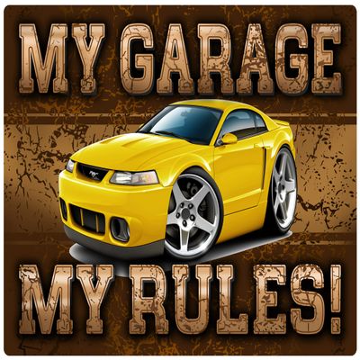 2003 2004 Ford SVT Cobra Hardtop My Garage My Rules Wall Art Graphic Decal Sticker (36Wx28L)