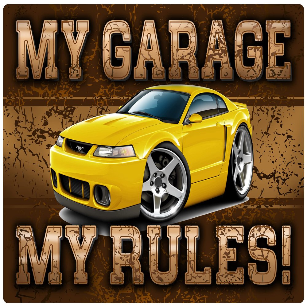 2003 2004 Ford SVT Cobra Hardtop My Garage My Rules Wall Art Graphic Decal Sticker (36Wx28L)