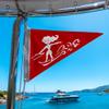AGAS Ski Queen Bow Pennant - 10 x 15 inch - Printed 200D Nylon - Solid Brass Eyelets Canvas Heading - Vivid Colors Fade Proof - Bow Flags. view 2