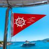 AGAS Ships Wheel Bow Pennant - 10 x 15 inch - Printed 200D Nylon - Solid Brass Eyelets Canvas Heading - Vivid Colors Fade Proof - Bow Flags. view 2