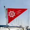 AGAS Ships Wheel Bow Pennant - 10 x 15 inch - Printed 200D Nylon - Solid Brass Eyelets Canvas Heading - Vivid Colors Fade Proof - Bow Flags. view 3
