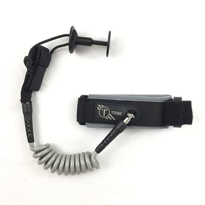 Tribe Bodyboarding QD (Quick Detach) Bicep Leash (Black/Gray, S)