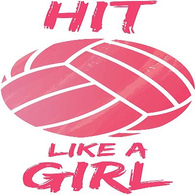 Damdekoli Hit Like A Girl Volleyball Poster - Girls Room Wall Art Court - Bump Set Spike - Kids Decoration Motivational Team Sports (Poster - 36 x 60 Inches)