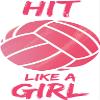Damdekoli Hit Like A Girl Volleyball Poster - Girls Room Wall Art Court - Bump Set Spike - Kids Decoration Motivational Team Sports (Poster - 36 x 60 Inches) view 1