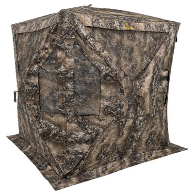 Browning Evade Tent Hunting Blind Featuring 180 Degree Windows with Shoot Through Mesh and Silent Open, Silent Magnetic Door System, and Brush Loops, Realtree Excape