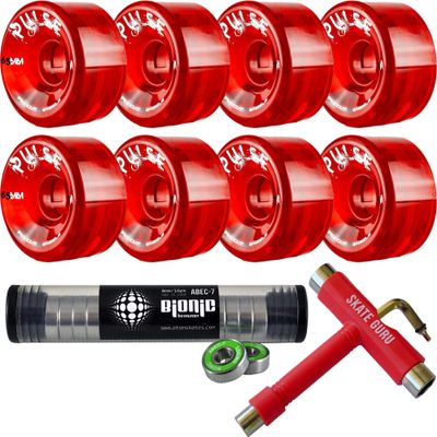 Bundle: Red Atom Pulse Wheels + Bearings ABEC7 + Tool