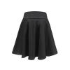 TONCHENGSD Women's Gothic Punk Plaid Pleated High Waisted Short A-line Flare Mini Skirt (Black, XXL) view 3