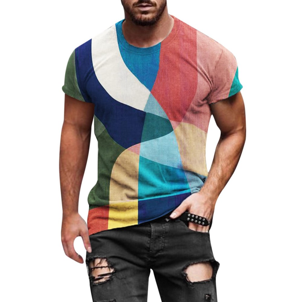 ITISME Mens Casual Fashion Round Neck Long Sleeve Tshirts Retro 3D Printed T Shirts Funny Graphic Hip Hop Tees Shirt Lightweight Affordable Streetwear Autumn Winter Undershirt Tops