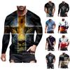 ITISME Fashion Graphic Long Sleeve T Shirts for Men Retro Regular-Fit 3D Printed Crew Neck T Shirts Funny Hipster Tees Shirt Lightweight Affordable Streetwear Autumn Winter Undershirt Tops view 1