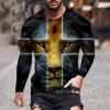 ITISME Fashion Graphic Long Sleeve T Shirts for Men Retro Regular-Fit 3D Printed Crew Neck T Shirts Funny Hipster Tees Shirt Lightweight Affordable Streetwear Autumn Winter Undershirt Tops view 2