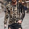 ITISME Mens Casual Fashion Round Neck Long Sleeve Tshirts Retro 3D Printed T Shirts Funny Graphic Hip Hop Tees Shirt Lightweight Affordable Streetwear Autumn Winter Undershirt Tops view 2