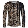 ITISME Mens Casual Fashion Round Neck Long Sleeve Tshirts Retro 3D Printed T Shirts Funny Graphic Hip Hop Tees Shirt Lightweight Affordable Streetwear Autumn Winter Undershirt Tops view 3