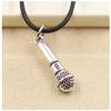 2Pcs Ancient Silver Color Pendant Microphone Necklace view 2