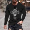ITISME Mens Casual Fashion Round Neck Long Sleeve Tshirts Retro 3D Printed T Shirts Funny Graphic Hip Hop Tees Shirt Lightweight Affordable Streetwear Autumn Winter Undershirt Tops view 2