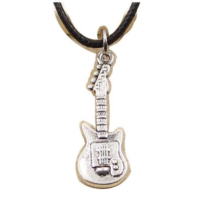 2Pcs Ancient Silver Color Pendant Guitar Necklace