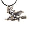 2Pcs Ancient Silver Color Pendant Witch Necklace view 1