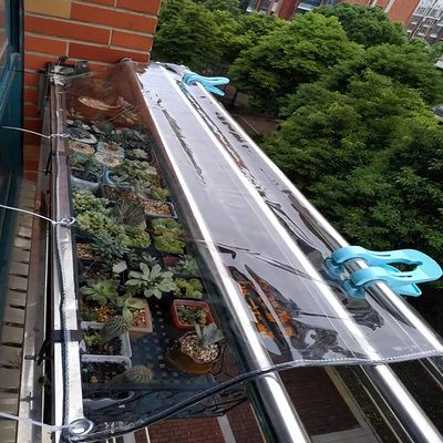 FUFU Roller Shade Blind Transparent Waterproof Tarpaulin, Glass Clear Tarpaulin, Heavy Duty Outdoor Fishing Camping Ground Sheet Cover 0.55mm Thickness,650g / m2