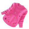 Big Girl Sweaters Winter Girl Sweaters Toddler Knitting Pullovers Top Korean Style Cardigans Warm Kids Rose Pink 4T view 1