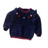 Girls Sweater Autumn Winter Baby Sweaters Children Pullover Colored Balls Toddler Jumper Top Kids Clothes Dark Blue 3T view 1