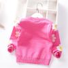 Yiqinyuan Autumn Baby Girls Sweaters Thick Warm Flower Kids Pullover Bottoming Clothes Children's Knitwear Fashion Sweater Pink 4T view 2