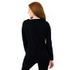 Polarmax Women's Double Layer Crewneck Midweight Relaxed Fit Base Layer - Black, X-Large view 3
