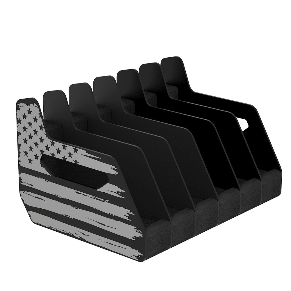 BSTTEK 6X Standard Pistol Rack, Revolver Holder for Gun Safe Cabinet Storage, Handgun Stand Organizer Accessories with Moisture&Scratch Resistance Function