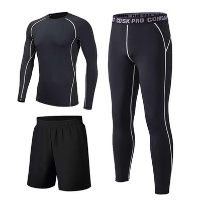 Echinodon Boys Base Layer Set Kids Sport Quick Dry Compression Underwear Tights Leggings Thermal Set Grey 26