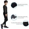 Echinodon Boys Base Layer Set Kids Sport Quick Dry Compression Underwear Tights Leggings Thermal Set Grey 26 view 3