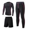 Echinodon Kids Thermal Base Layer Set Boys Girls Quick Dry Compression Top and Leggings Underwear Athletic Tights Set Rose Red S view 1