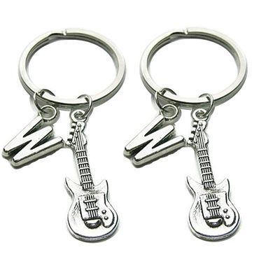2Pcs Guitar Keychain, Guitar Lover Keychain, Guitar Keyring, Guitar Player Key chain, Music Lover Gift