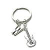 2Pcs Guitar Keychain, Guitar Lover Keychain, Guitar Keyring, Guitar Player Key chain, Music Lover Gift view 2