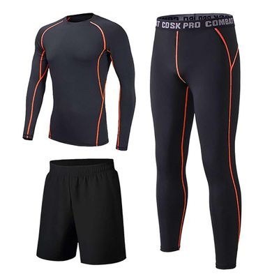 Echinodon Kids Thermal Base Layer Set Boys Girls Quick Dry Compression Top and Leggings Underwear Athletic Tights Set Orange M