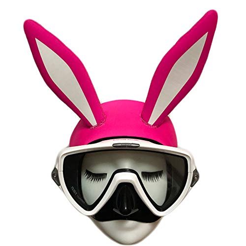 BRLUCKY Scuba Diving Headband Rabbit Bunny 2mm Neoprene Wetsuit Hood for Women Youth Scuba Head Cover Dive Cap Surfing Thermal Hair Band for Kayaking Snorkeling Swimming Sailing Canoeing Water Sports