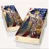 American Flag Christian Cross Patriotic Cornhole Board Vinyl Wrap Laminated Sticker Set view 1