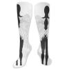 GULTMEE Angel Wings Fashion Compression Socks,Back View Of An Angel Woman Archaic Sacred Performance Polyester Cushioned Athletic Crew Socks for Running,Athletic,Dark Blue Grey White- 19.8 inch view 1