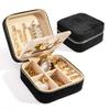 Travel Velvet Jewelry Box with Mirror, Mini Gifts Case for Women Girls, Small Portable Organizer Boxes for Rings Earrings Necklaces Bracelets (Black) view 4