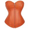 Kranchungel Womens Steampunk Leather Corset: Gothic Faux Leather Corsets Top Halloween Costumes Photoshoot for Cosplay Lovers X-Large Orange view 1