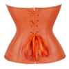 Kranchungel Womens Steampunk Leather Corset: Gothic Faux Leather Corsets Top Halloween Costumes Photoshoot for Cosplay Lovers Medium Orange view 3