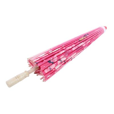 Chinese Umbrella, Oiled Paper Umbrella with Solid Wood Handle for Wedding Parties Photography Cosplay(Pink)