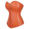 Kranchungel Womens Steampunk Leather Corset: Gothic Faux Leather Corsets Top Halloween Costumes Photoshoot for Cosplay Lovers 6X-Large Orange view 2