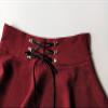 TONCHENGSD Women's Gothic Punk Plaid Pleated High Waisted Short A-line Flare Mini Skirt (Dark Red, S) view 3