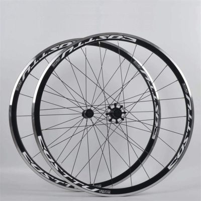 Bike Cycling Wheelset 700c CNC Bicycle Rim 30mm Quick Release Wheel c/v Brake 18-28C Tires Sealed Bearings Hubs 7-11 Speed Cassette Freewheel 1680g
