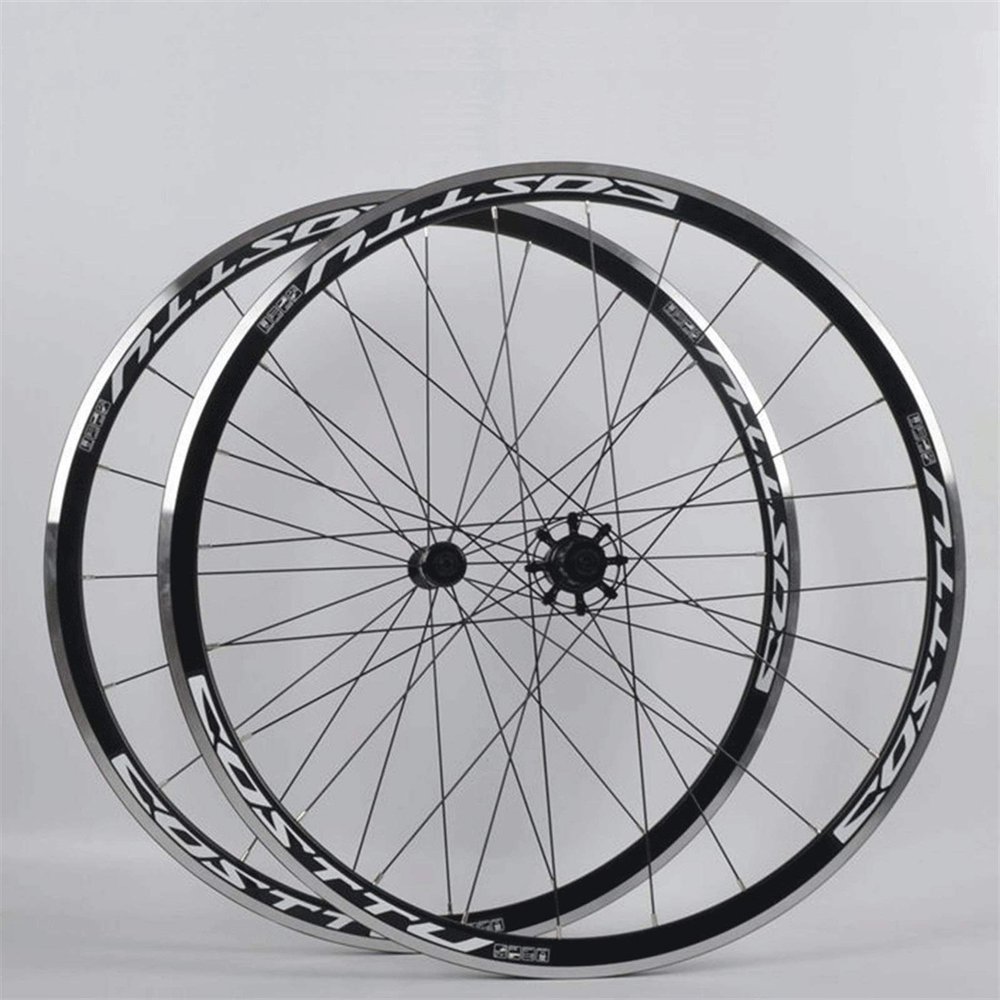 Bike Cycling Wheelset 700c CNC Bicycle Rim 30mm Quick Release Wheel c/v Brake 18-28C Tires Sealed Bearings Hubs 7-11 Speed Cassette Freewheel 1680g