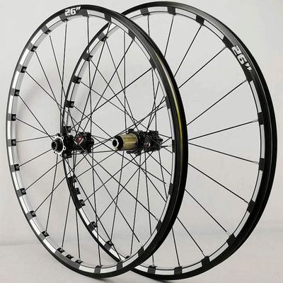 Bikes Bike Wheelset 26 27.5 29 Inch CNC Rims Thru Axle Bicycle Front & Rear Wheel Disc Brake Cycling Wheels Sealed Bearing Hub 24 Hole 7-11 Speed Cassette (Size : Black hub_26inch)