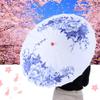Cyrank Chinese Umbrella, Oiled Paper Umbrella with Solid Wood Handle for Wedding Parties Photography Cosplay(Blue) view 2