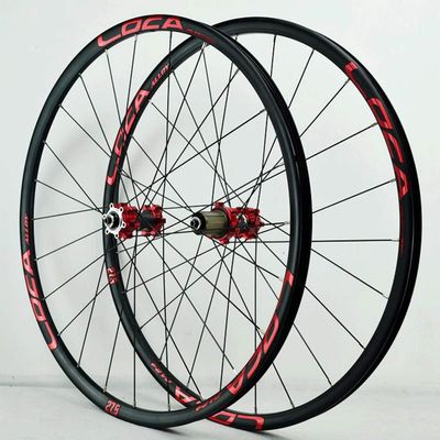 Bikes Bike Rims 26/27.5/29 Inch Quick Release Wheelset Bicycle Front & Rear Wheel Disc Brake Cycling Wheels Sealed Bearing Hub 24 Hole 7-11 Speed Cassette (Size : B-Red_27.5inch)